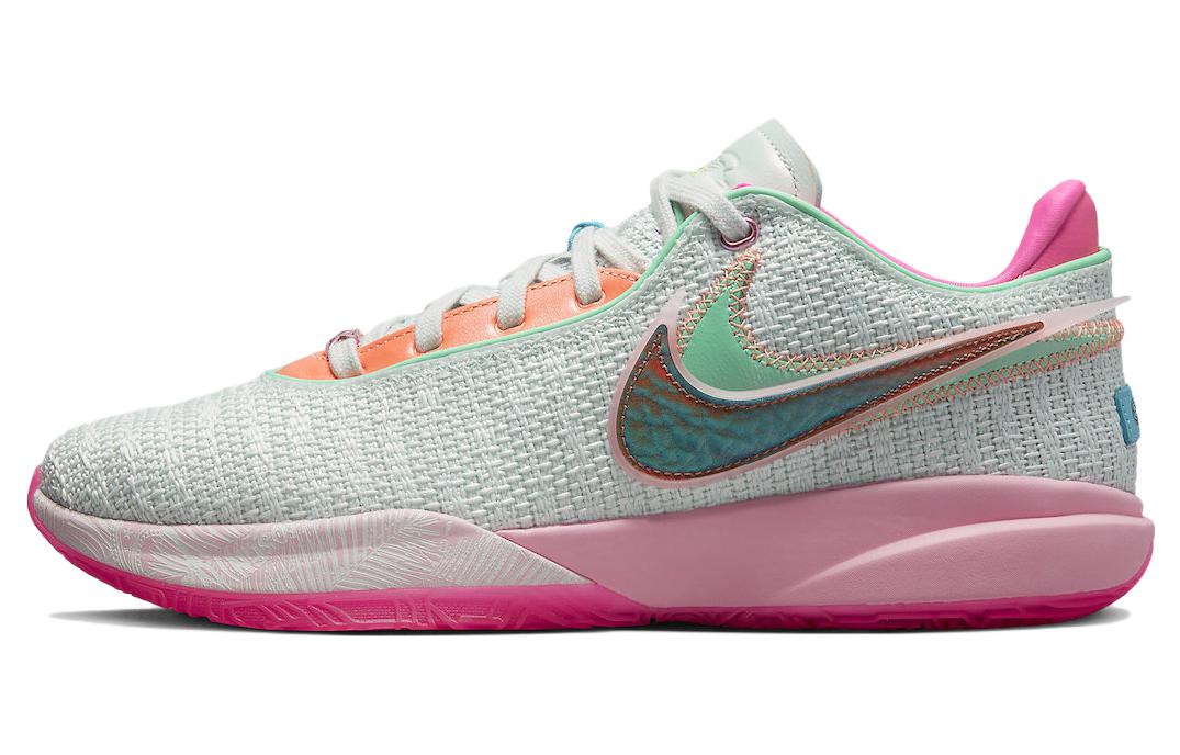 Nike LeBron 20 EP James 20 Fashion Comfort Low Top Basketball Shoes Men's Light Green Domestic Version