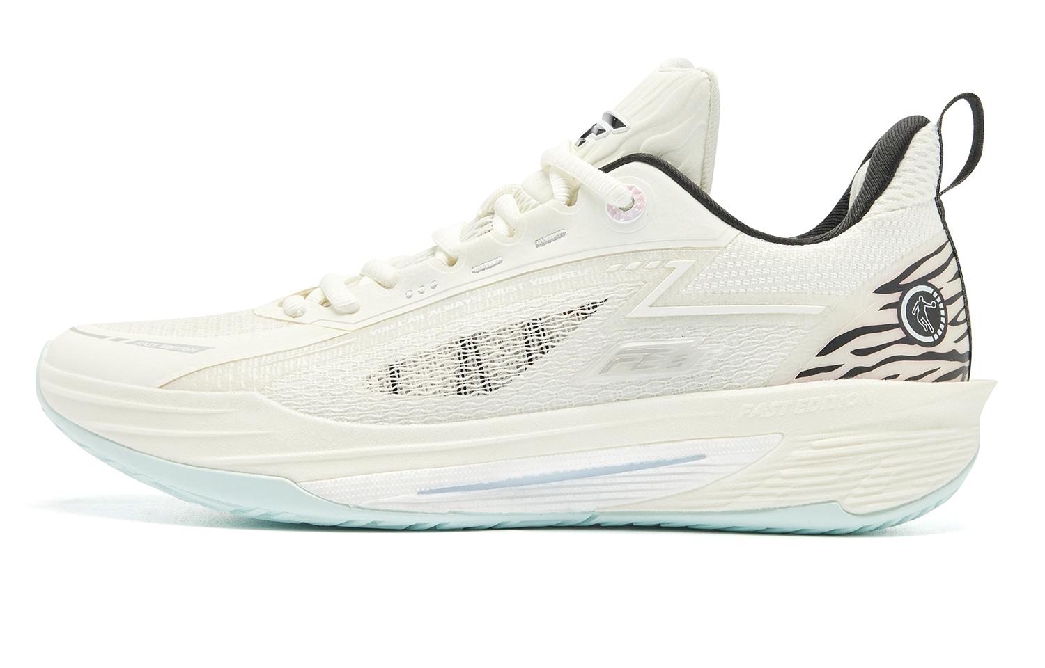 QIAODAN FE3.0 White Tiger Cushioning Slip Resistant Breathable Support Lightweight Rebound Anti Twist Grip Low top