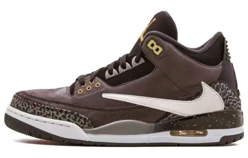 Travis Scott x Jordan Air Jordan 3 Cushioning Mid top Basketball Shoes Men's Brown