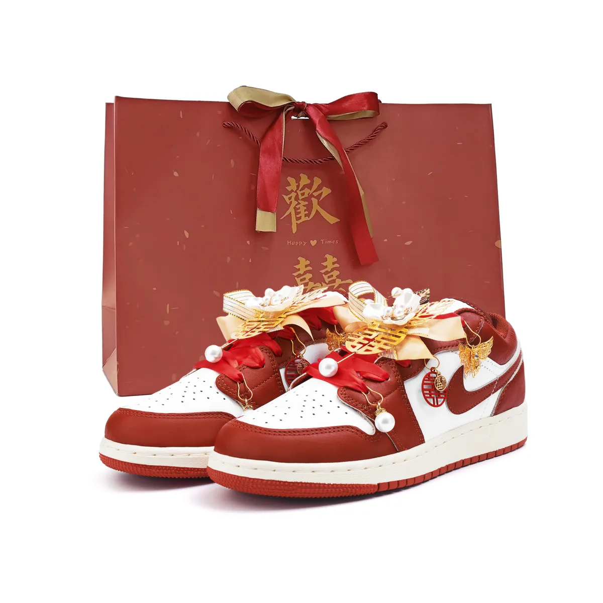 Jordan Air Jordan 1 Low top Vintage Basketball Shoes Women's Red