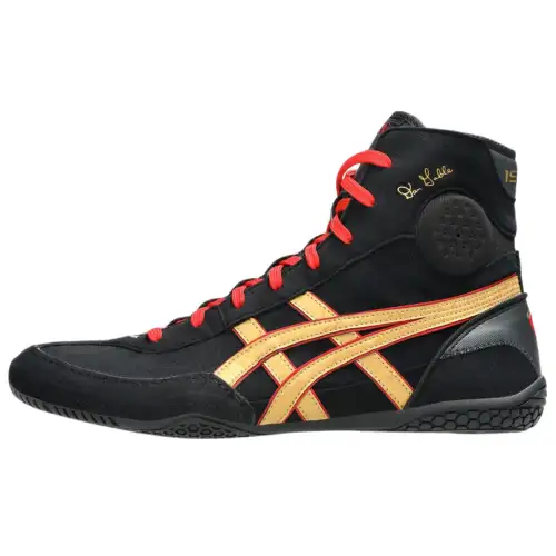 ASICS Abrasion Resistant High top Training Shoes Unisex Black Gold
