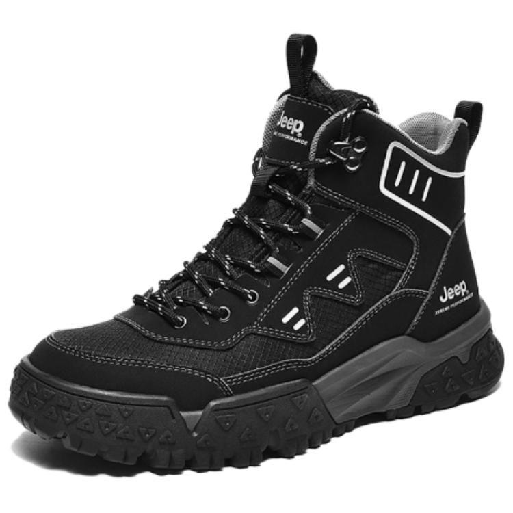Jeep Soft And Comfortable High top Mountaineering Shoes Men’s Black