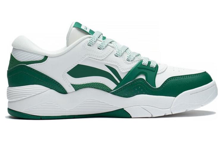 Li Ning Basketball Culture OG 90 Abrasion Resistant Breathable Low top Vintage Basketball Shoes White Green