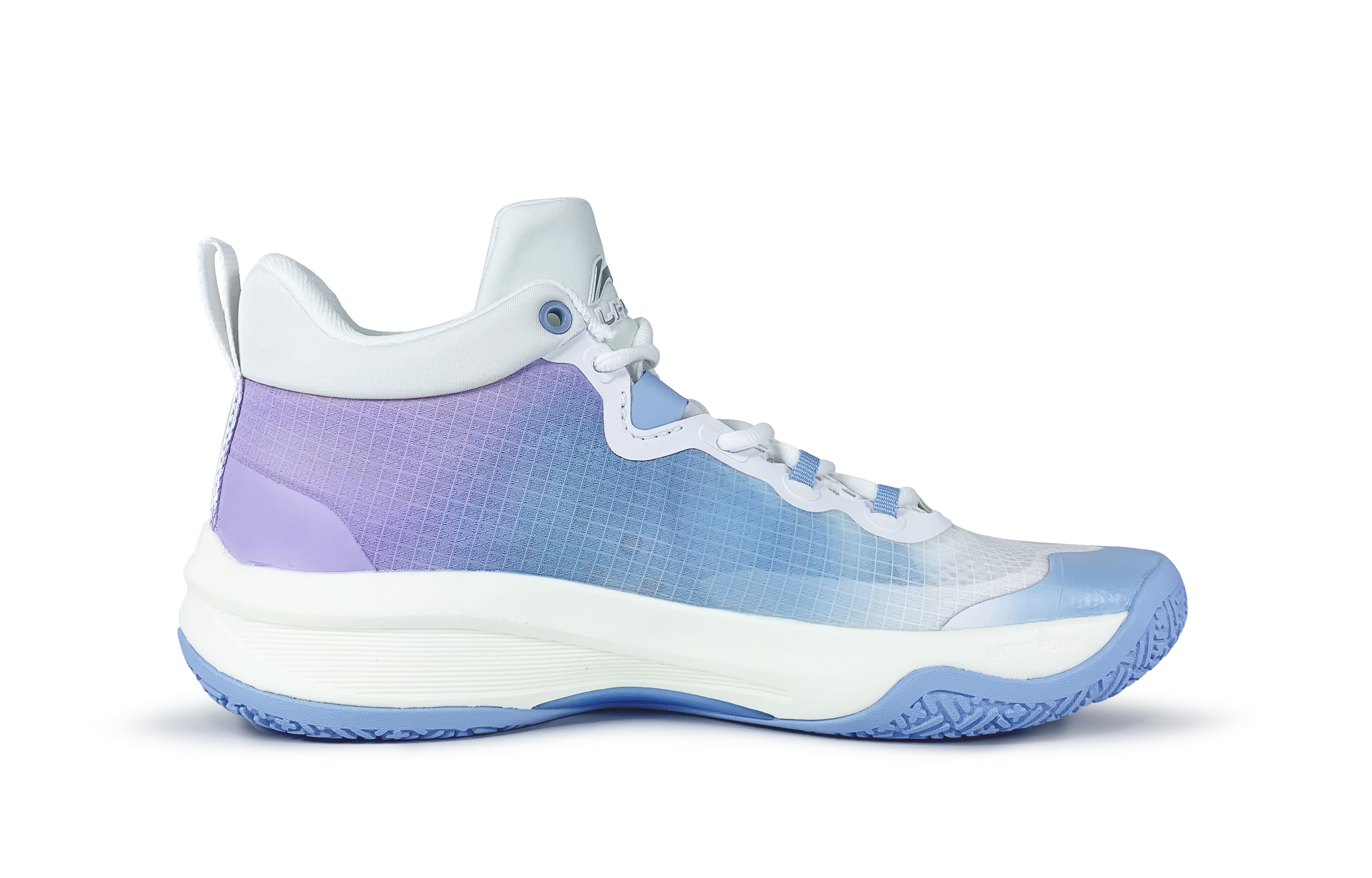 Li Ning Cushioning Abrasion Resistant Coverage Low top Basketball Shoes Men’s White Blue Purple