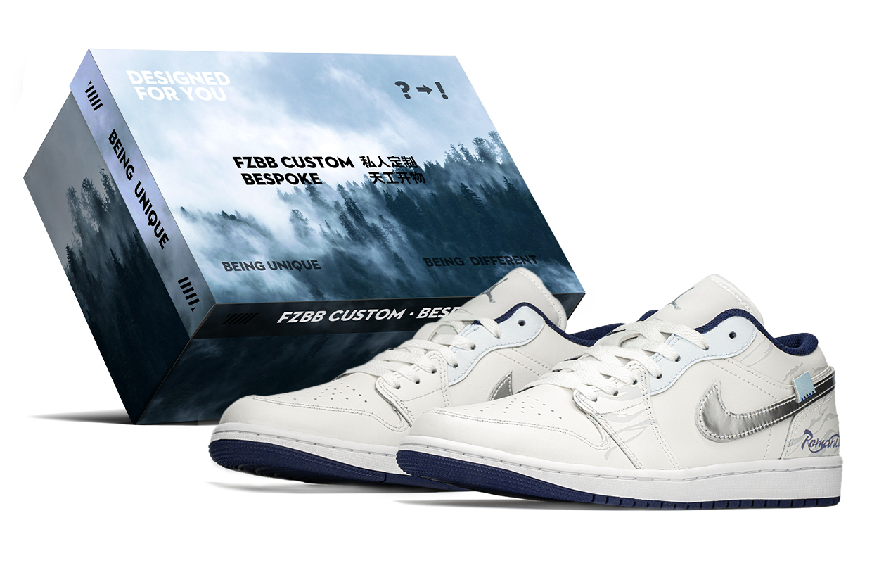 Jordan Air Jordan 1 Height Increasing Height Increasing Low top Vintage Basketball Shoes Men's Blue White