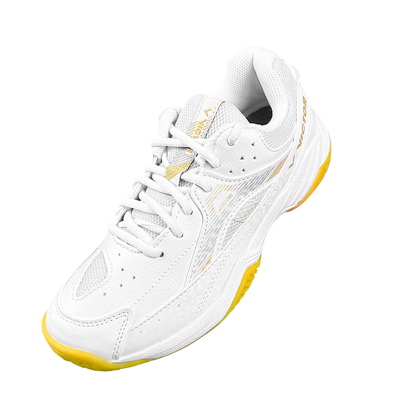 VICTOR Abrasion Resistant Coverage Support Low top Badminton Shoes Men’s White Gold