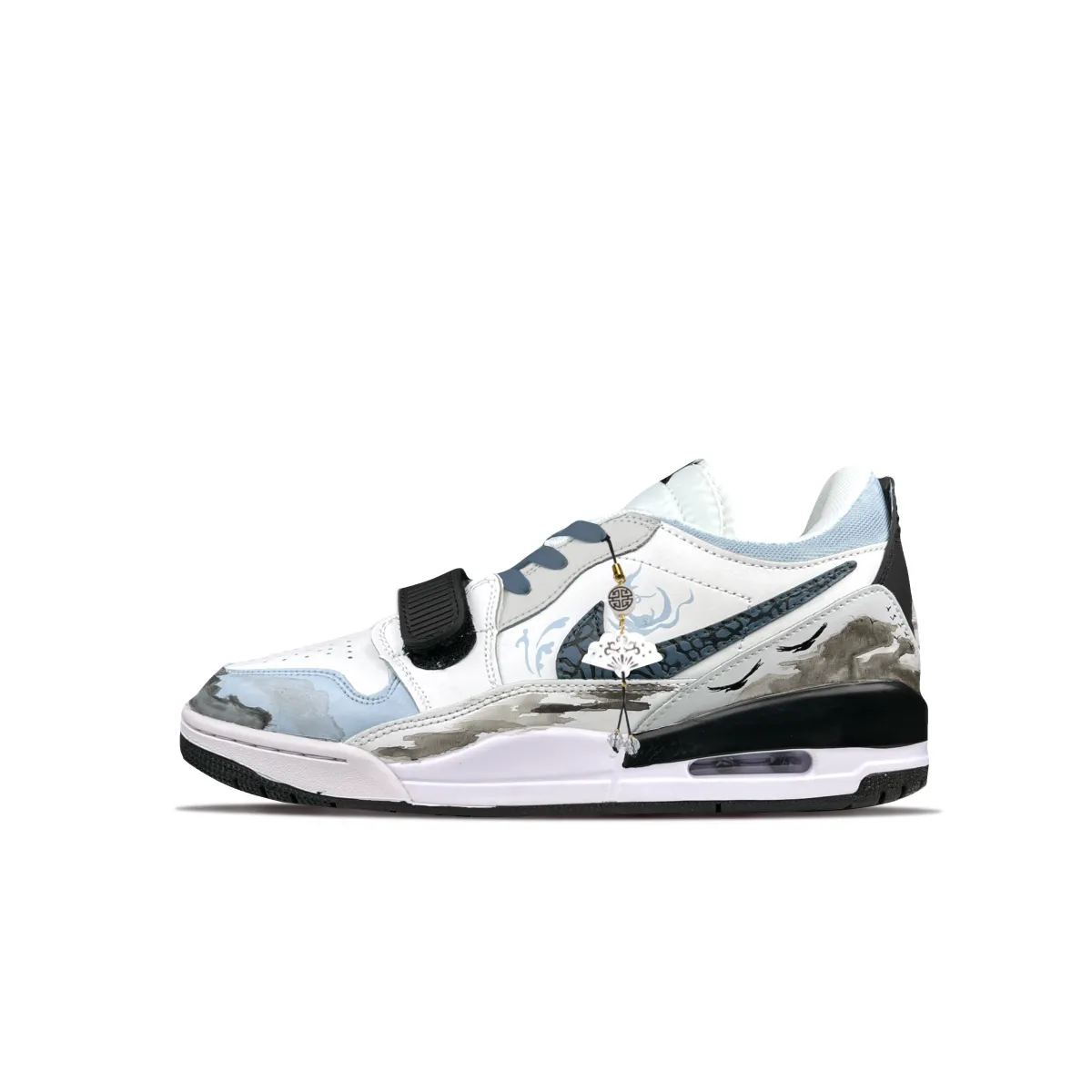 Jordan Legacy 312 Boom Plan Ling Mountain Anti-Slip Wear-Resistant Low-Top Vintage Basketball Shoes Men's Light Blue