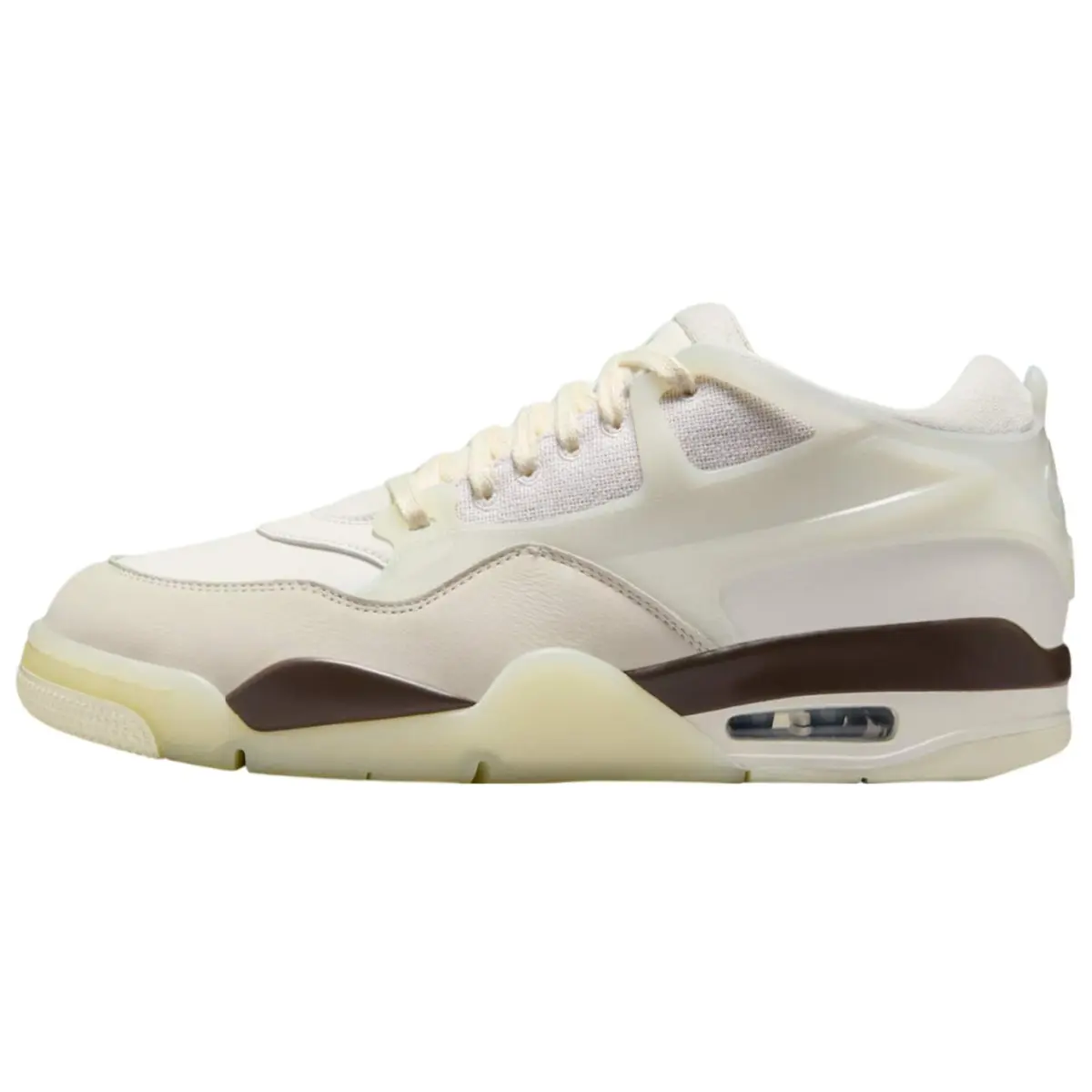 Jordan Air Jordan 4 Cushioning Abrasion Resistant Cushioning, Wear Resistant Low top Casual Shoes Men's Ecru