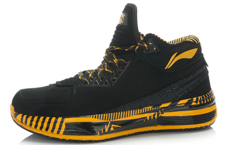 Li Ning WOW 2 Cushioning Abrasion Resistant Rebound Low top Basketball Shoes Men’s Black Yellow