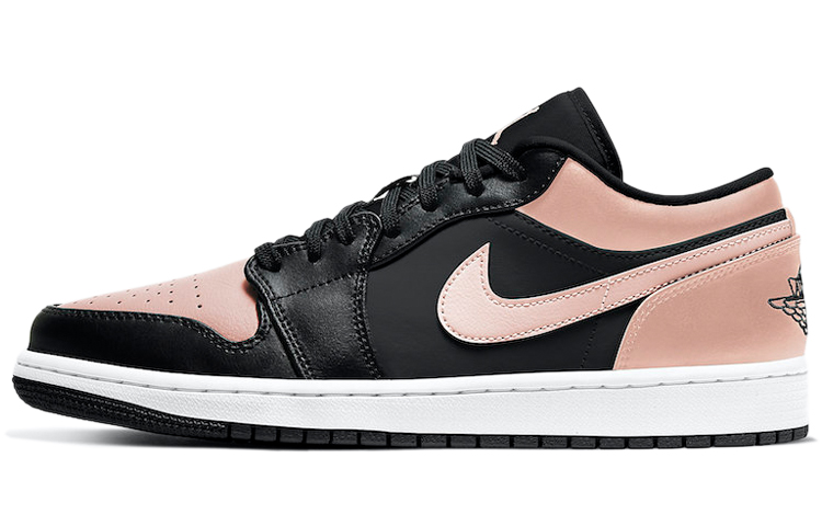 Jordan Air Jordan 1 low \"crimson tint\" black pink toes, comfortable and versatile, low-cut retro basketball shoes, same style for men and women, black pink toes