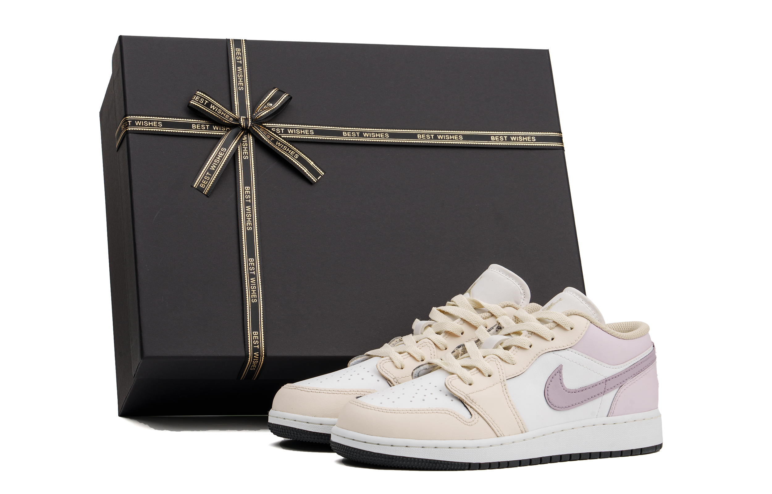 Jordan Air Jordan 1 Abrasion Resistant Low top Vintage Basketball Shoes Unisex White Pink
