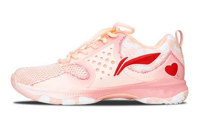 Li Ning Halberd TD Cushioning Slip Resistant Rebound Low top Badminton Shoes Women's Pink