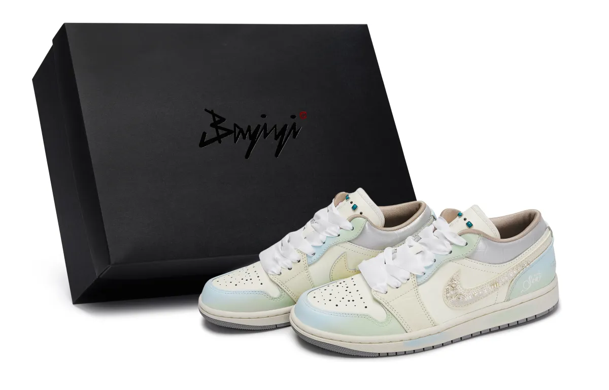 Jordan Air Jordan 1 811 Manufacturing, Ocean's Voice, Special Shoe Box Abrasion Resistant Low top