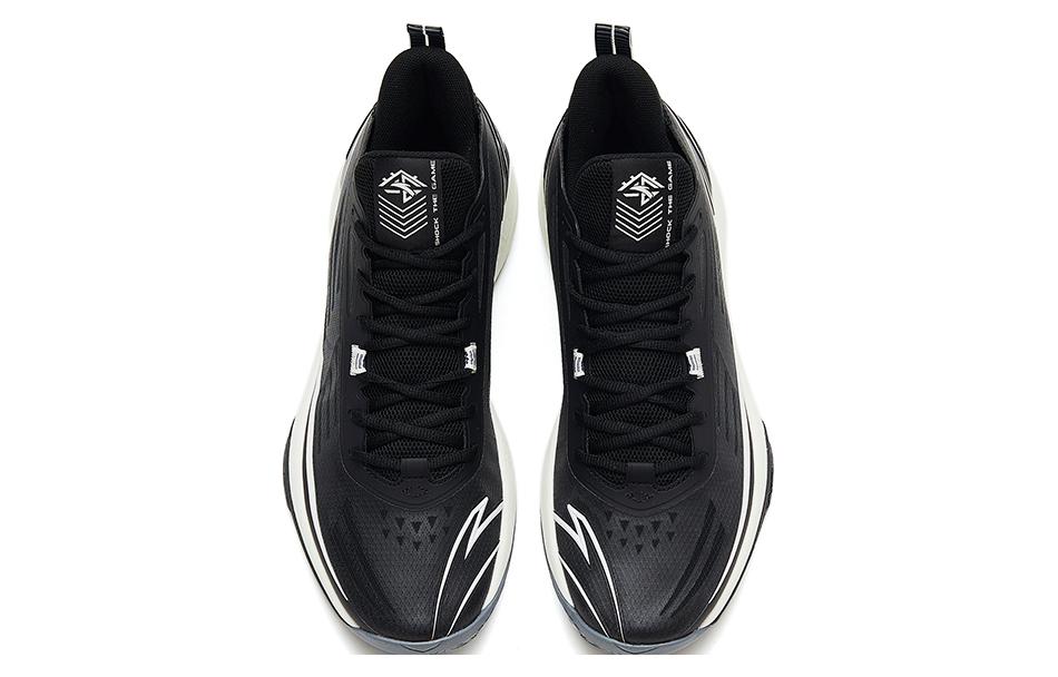 Anta Attack 5 Fabric Cushioning Slip Resistant Abrasion Resistant Low top Basketball Shoes Men’s Black White