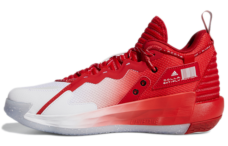 Мужские кроссовки adidas D lillard 7 Extply GCA (красно-белые)