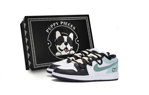 Jordan Air Jordan 1 Vintage Basketball Shoes Men's Low Top Black Tiffany