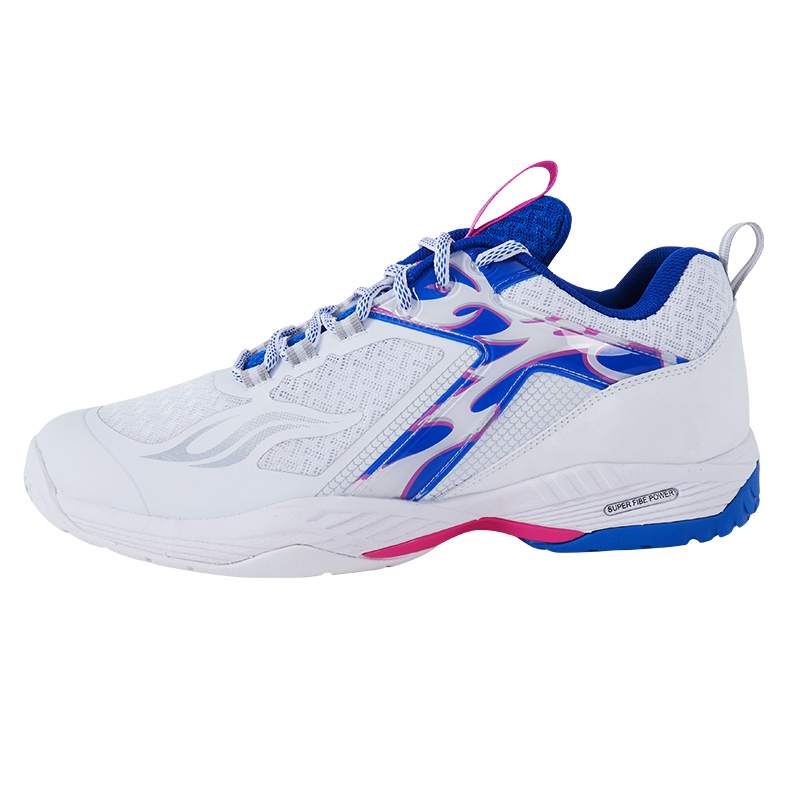BONNY Mesh Cushioning Slip Resistant Abrasion Resistant Breathable Low top Badminton Shoes Unisex White Blue