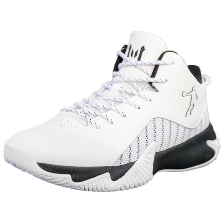 QIAODAN Cushioning Slip Resistant Low top Basketball Shoes Men’s Black White