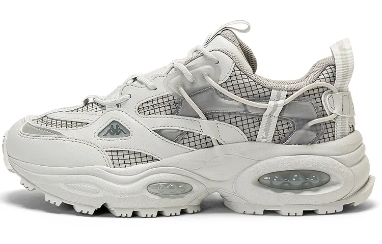 Kappa 3M Cushioning Anti-Slip And Wear-Resistant Low-Top Chunky Sneakers Unisex Glacier Rain Gray