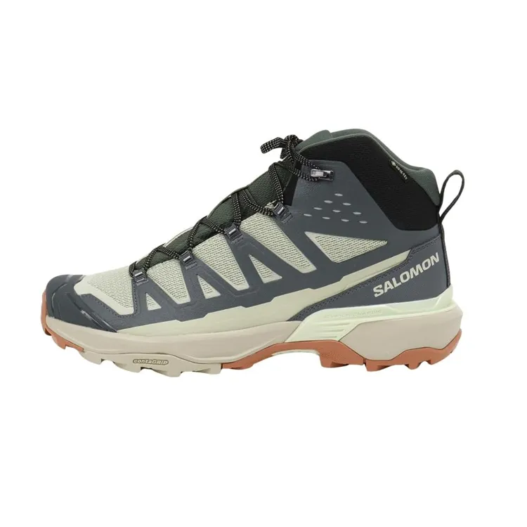 SALOMON X ULTRA 360 EDGE MID GORE TEX Fabric Mid top Mountaineering Shoes Men's Gray Brown Yellow