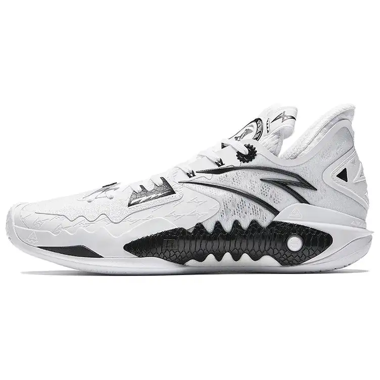 Anta Shock Wave 5 Cushioning Slip Resistant Abrasion Resistant Low top Midfoot Carbon Plate Basketball Shoes Men's