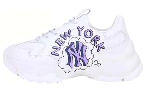 MLB Big Ball Chunky Sneakers Unisex Low Top White Purple