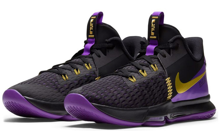 Мужские кроссовки Nike LeBron Witness 5 EP (черно-фиолетовые) — фото 3