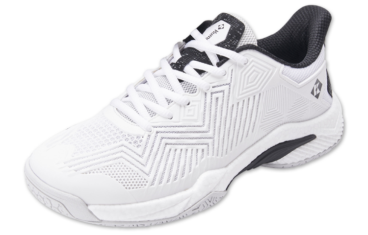 KUMPOO Slip Resistant Abrasion Resistant Low top Badminton Shoes Unisex White