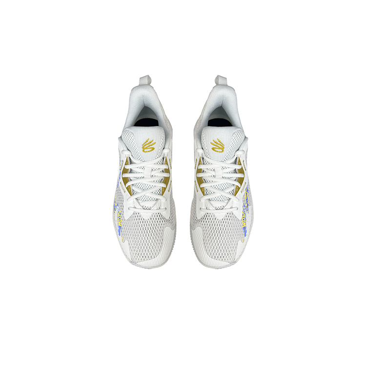 Under Armour Curry Splash 3 Fabric Slip Resistant Abrasion Resistant Low top Basketball Shoes Men’s White Blue Yellow