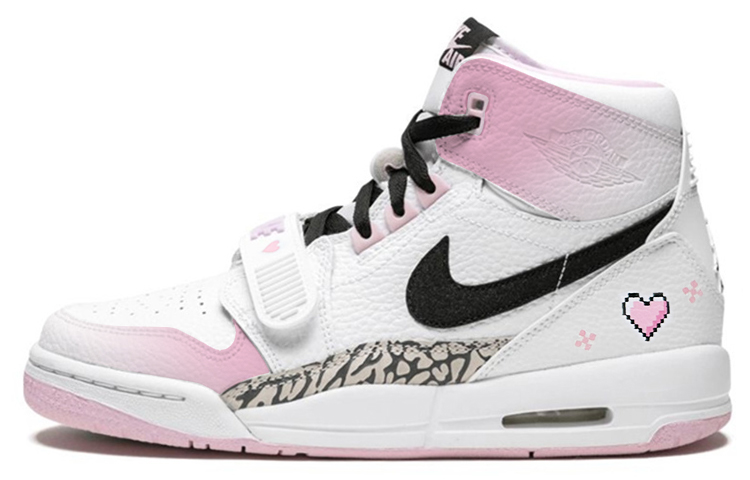 Jordan Legacy 312 High top Vintage Basketball Shoes GS White Pink