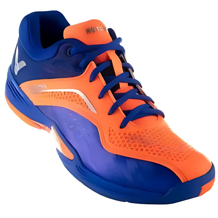 VICTOR Cushioning Abrasion Resistant Breathable Low top Badminton Shoes Unisex Blue Orange