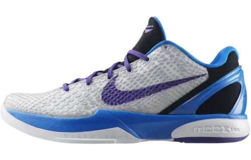 Nike Zoom Kobe 6 Draft Day Practical Sports Trend Non-Slip Lightweight Low-top Basketball Shoes Men's White Purple