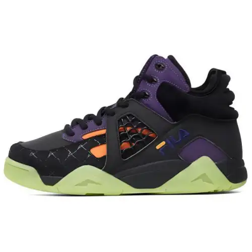 FILA FUSION Cage Mid top Basketball Shoes Men's Black Purple