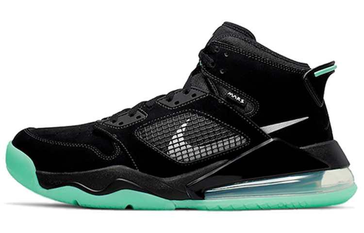 Jordan Mars 270 Green Glow Trendy Non-slip Lightweight Mid-top Retro Basketball Shoes Men's Black Green
