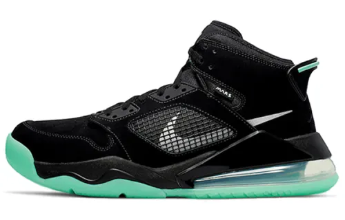Jordan Mars 270 Green Glow Trendy Non-slip Lightweight Mid-top Retro Basketball Shoes Men's Black Green