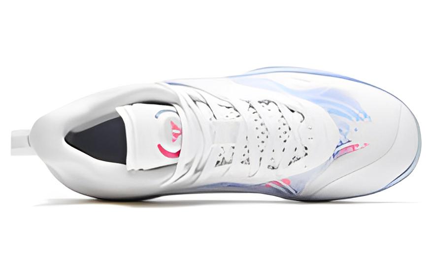 QIAODAN Fang Pro 2 Cushioning Slip Resistant Abrasion Resistant Mid top Basketball Shoes Men’s White Blue