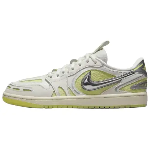 Jordan Air Jordan 1 Abrasion Resistant Breathable Low top Vintage Basketball Shoes Women's White Green