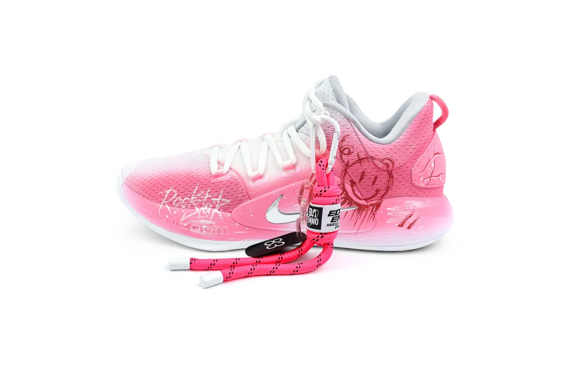 Nike Hyperdunk X Cushioning Slip Resistant Abrasion Resistant Breathable Low top Basketball Shoes Men's Pink White