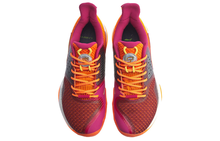 Li Ning Badminton Shoes Women’s Low Top Orange Red