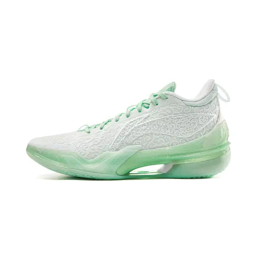 Li Ning Liren 5 Cushioning Slip Resistant Rebound Anti Twist Mid top Performance Basketball Shoes Men's White Green