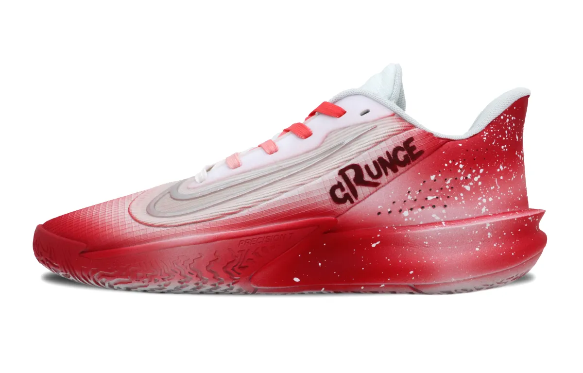 Nike Precision 7 Sunset Neon Jade Mesh Low top Basketball Shoes Men's Bright Red White