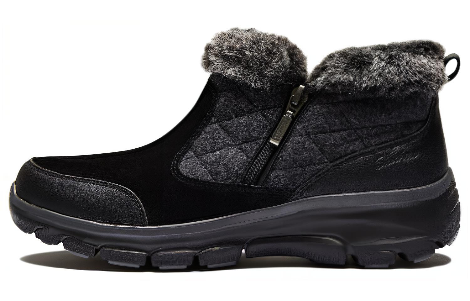 Skechers Easy Going Warm Vibez Comfortable Fleece Lined Ankle Boots Women's Black Gray