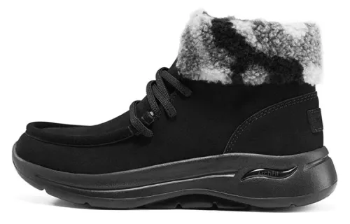 Skechers Go Walk Arch Fit Vintage Short Snow Boots Women's Black Gray