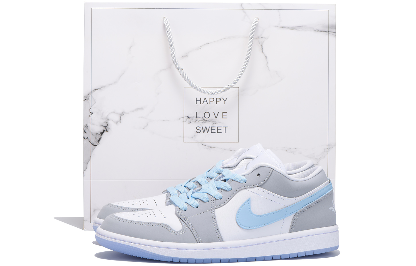 Jordan Air Jordan 1 Slip Resistant Abrasion Resistant Low top Vintage Basketball Shoes Women’s Light Gray