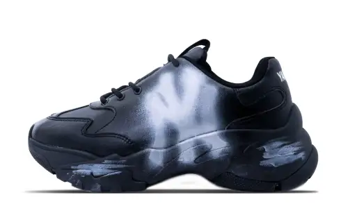 MLB Big Ball Chunky Abrasion Resistant Height Increasing Low top Chunky Sneakers Unisex Black White
