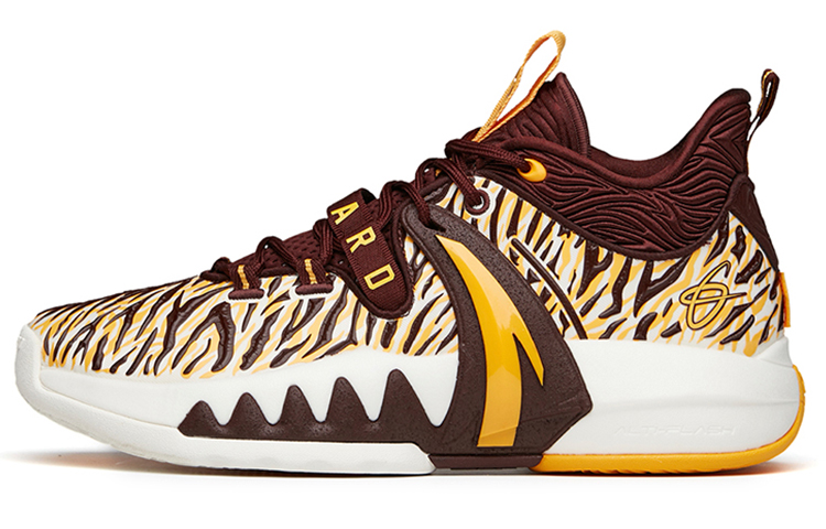 Anta Anta GH2 Hayward 2nd generation comfortable and versatile fabric synthetic leather TPU shock-absorbing anti-slip wear-resistant wrapping support mid-top basketball shoes men's brown yellow