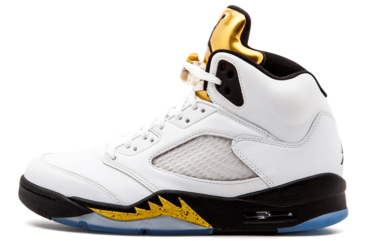 Jordan Air Jordan 5 Retro \"Olympic\" (2016) Gold Medal High Top Retro Basketball Shoes Men's Platinum Obsidian