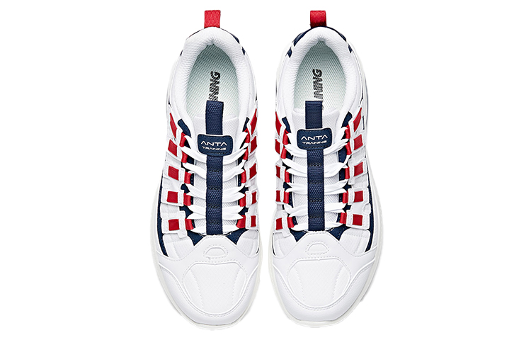Anta Variety Training Collection Abrasion Resistant Breathable Low top Training Shoes Men’s White Blue Red