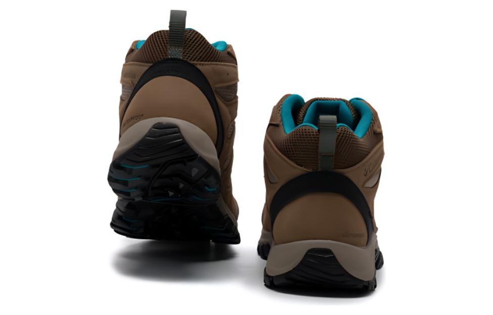 Columbia Slip Resistant Abrasion Resistant Mid top Mountaineering Hiking Shoes Women’s Brown Blue