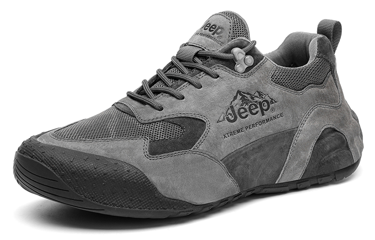 Jeep Comfortable Cushioning Abrasion Resistant Breathable Low top Outdoor Shoes Men’s Gray